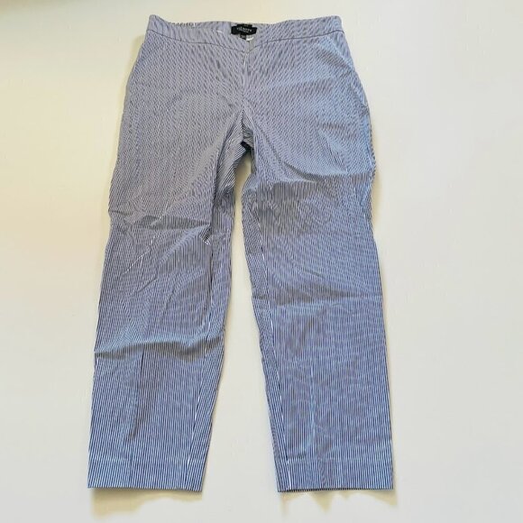 NWT Talbots Pant Trouser Seersucker Stripe Blue White Chatham Spring Summer 12WP - Picture 3 of 12
